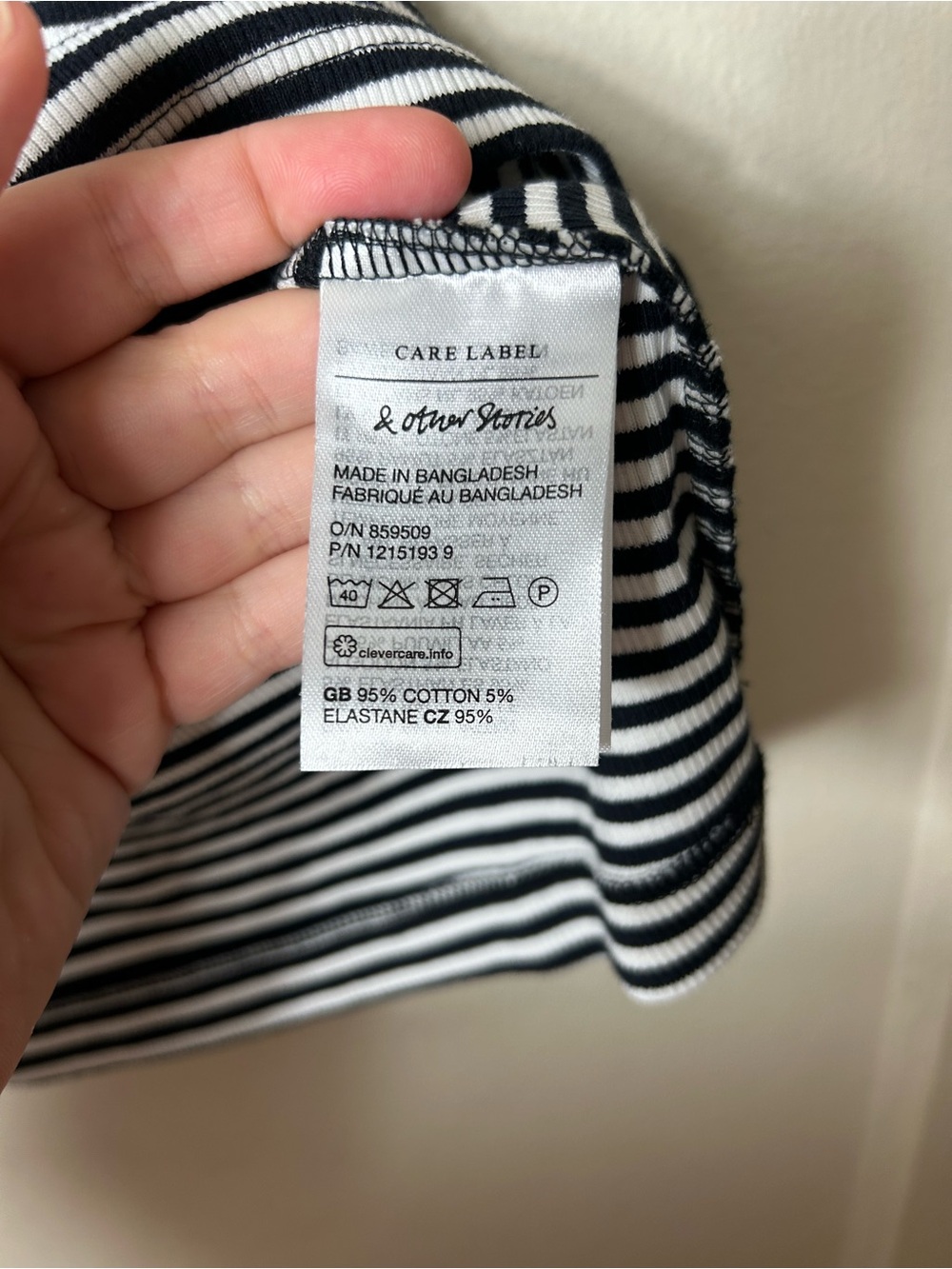 & Other stories black white striped rib knit basic tank top womens M - Picture 7 of 7